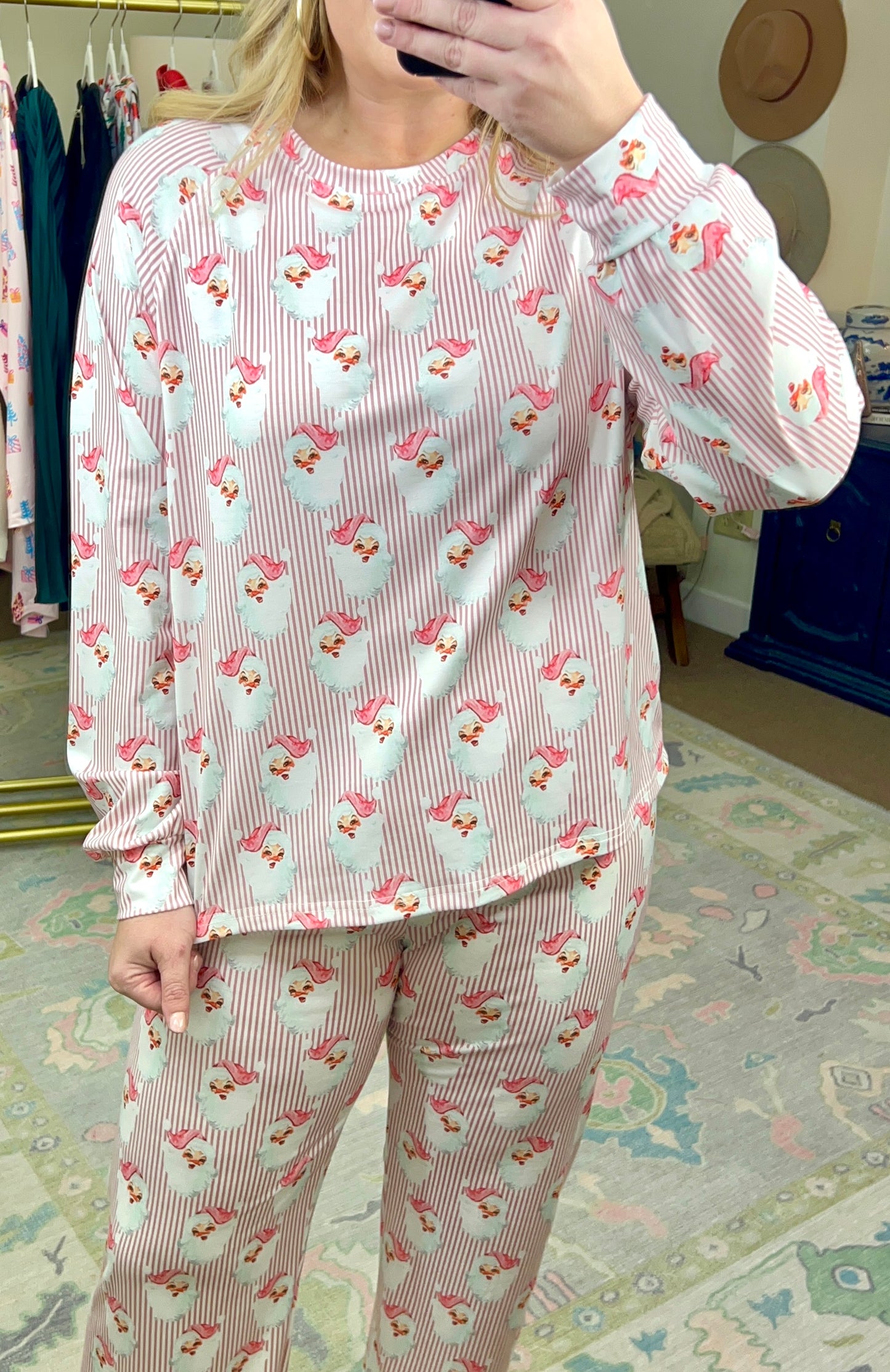 Santa Baby Stripe Lounge Set