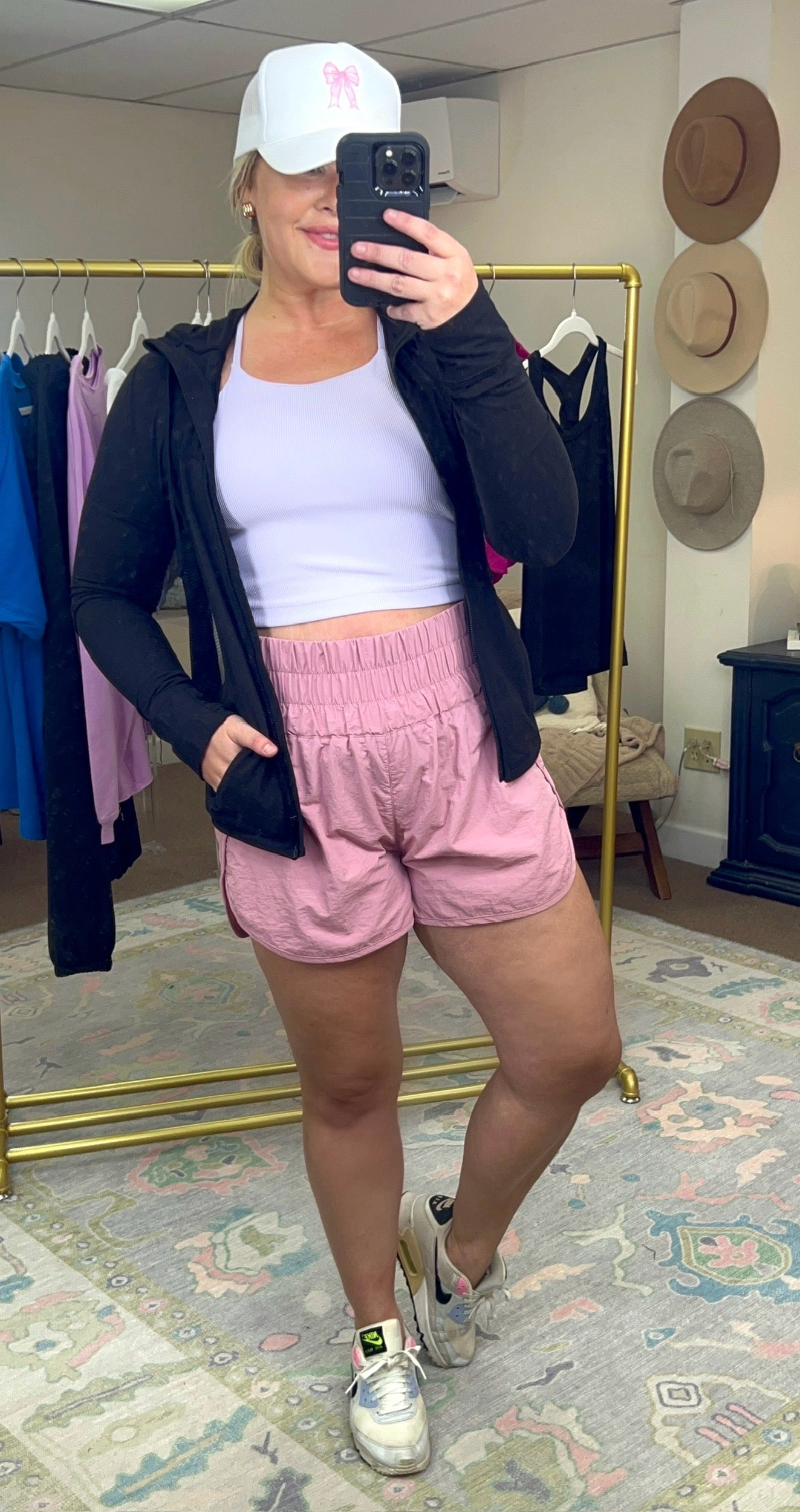 Fit And Fab Smocked Waist Athletic Shorts