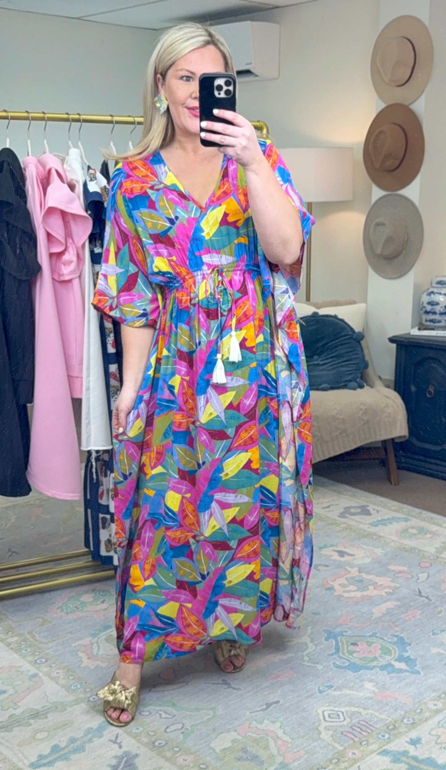 Island Time Print Batwing Dress