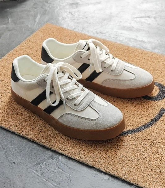 Street Style Stripe Lace Up Sneakers