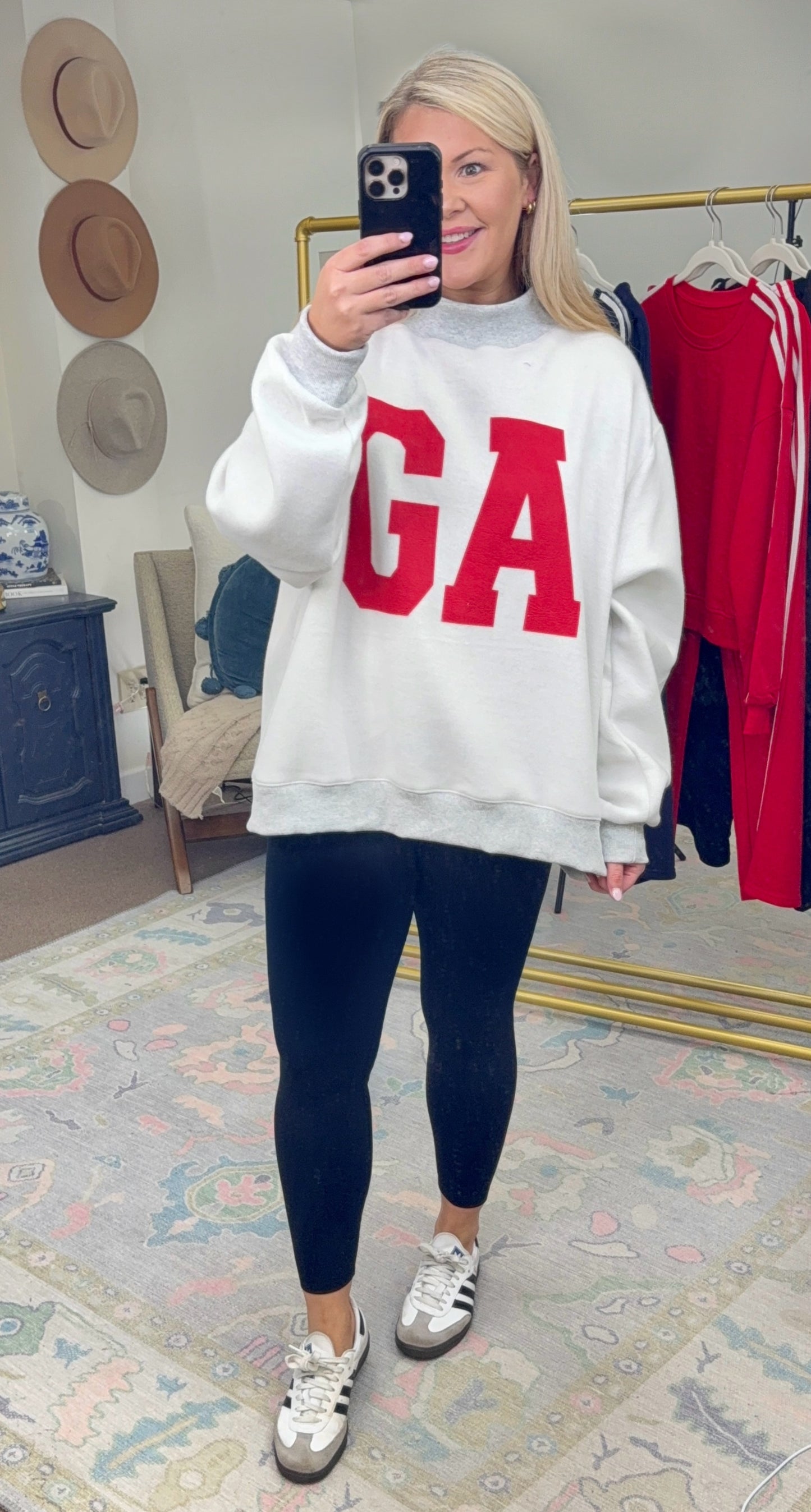 Georgia Reversible Mock Neck Sweatshirt