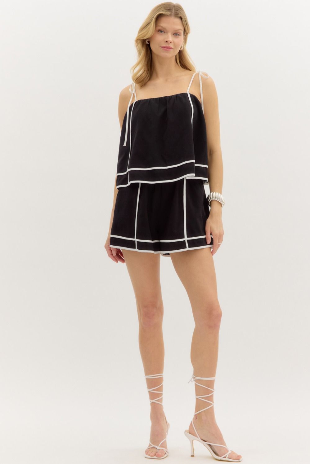 **MORE COLORS** Talk of the Town Shoulder Tie Romper