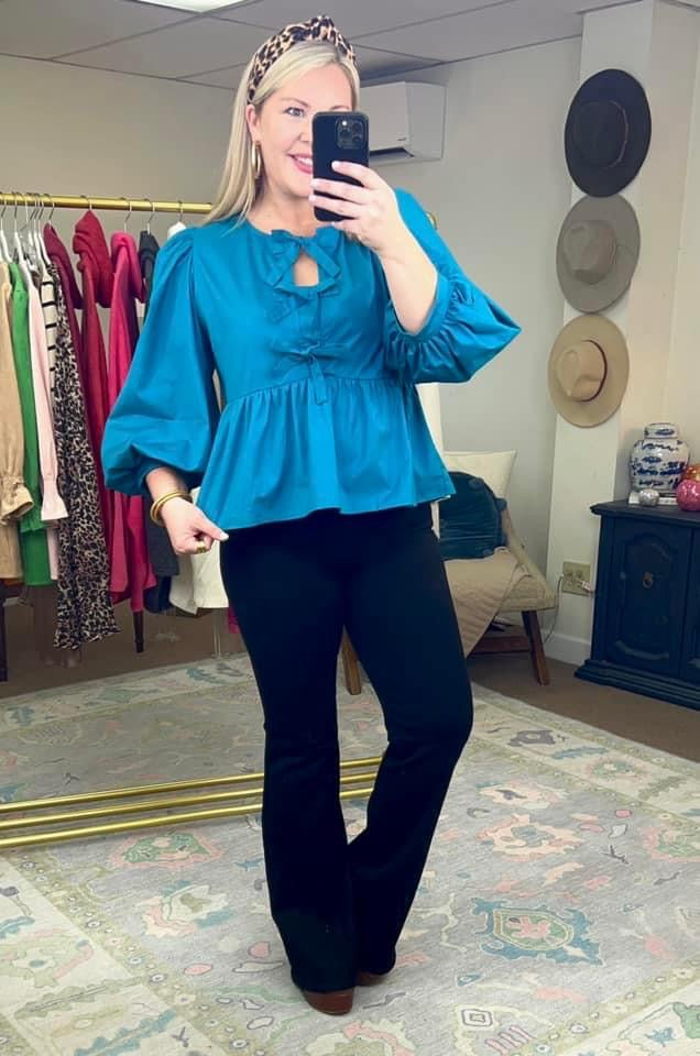 Make My Day Black Flare Jeans