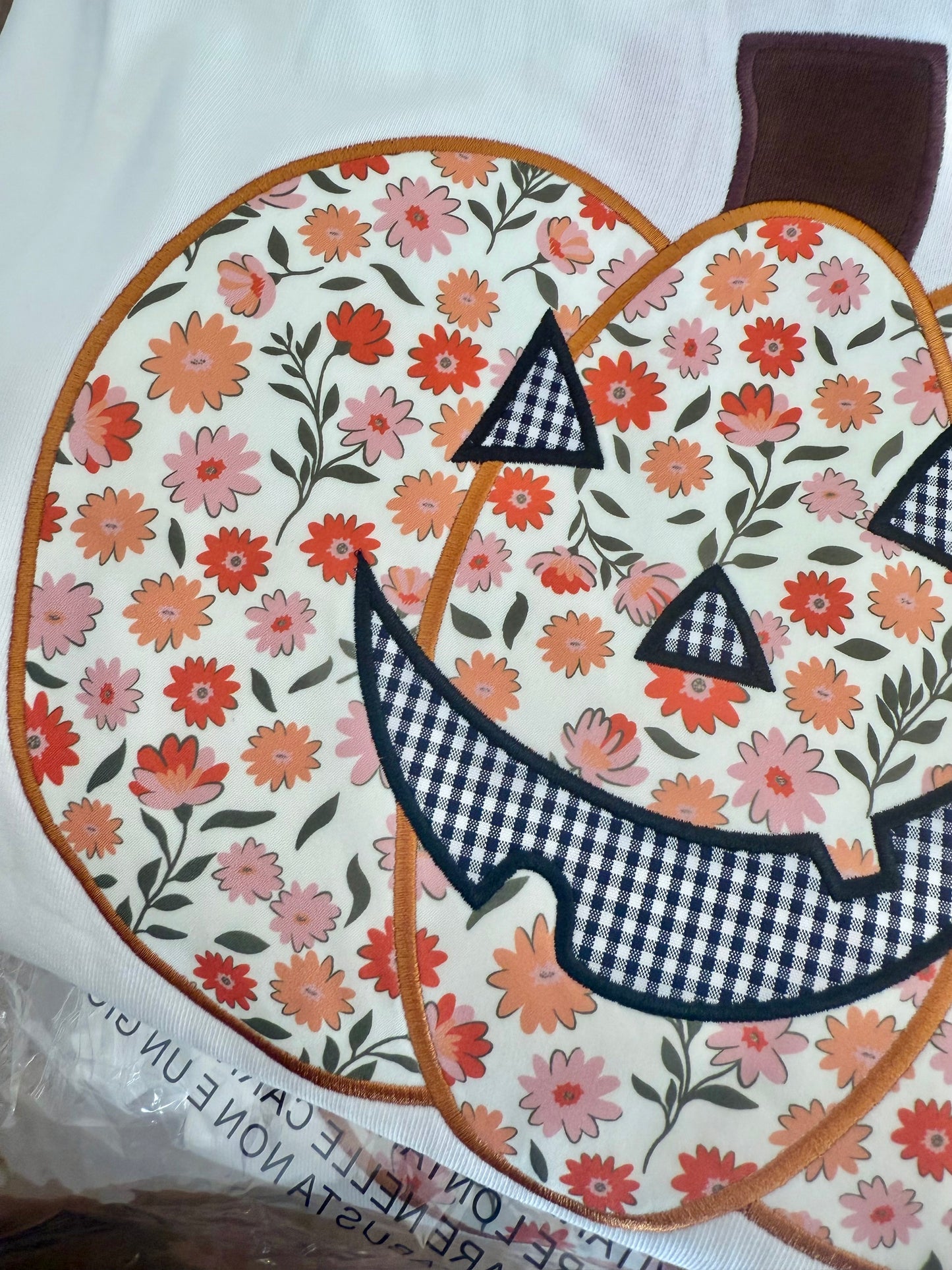 Harvest Hues Floral Pumpkin Patchwork Top