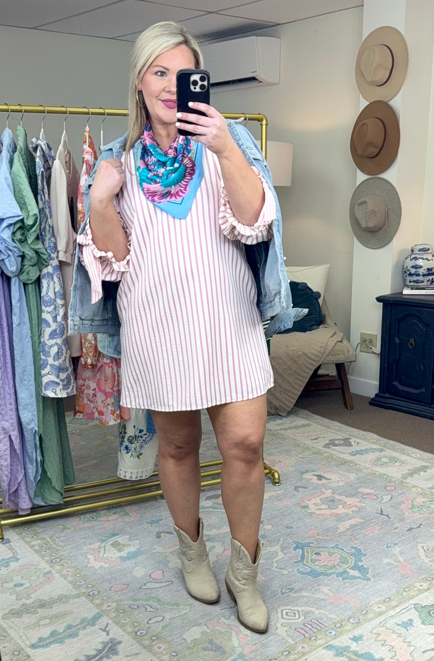 Pretty Is Stripe Bow Dress