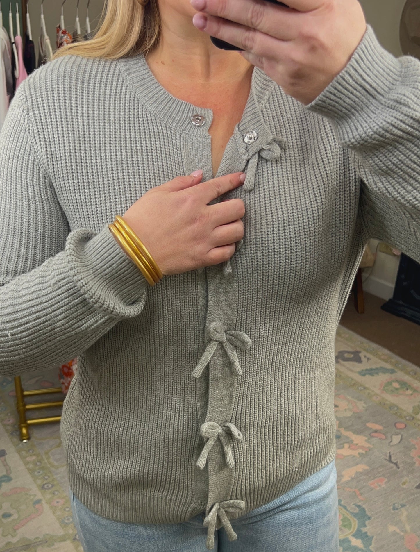 Take Note Bow Front Cardigan