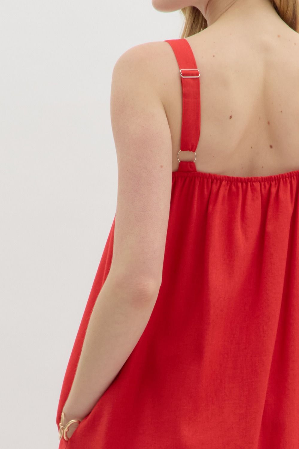Slow and Steady Red Colorblock Midi Dress