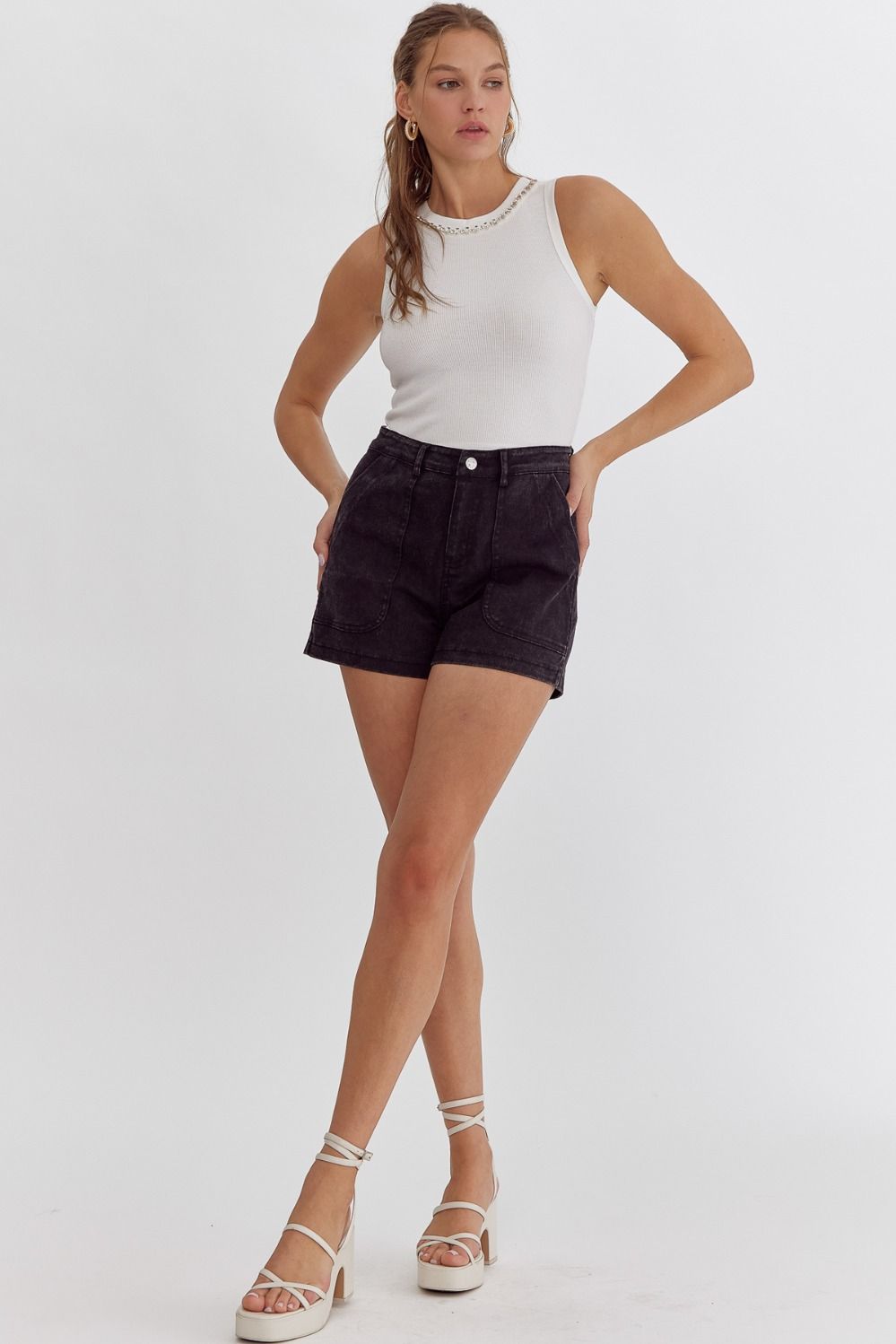 **MORE COLORS** High Rise Denim Stretch Shorts