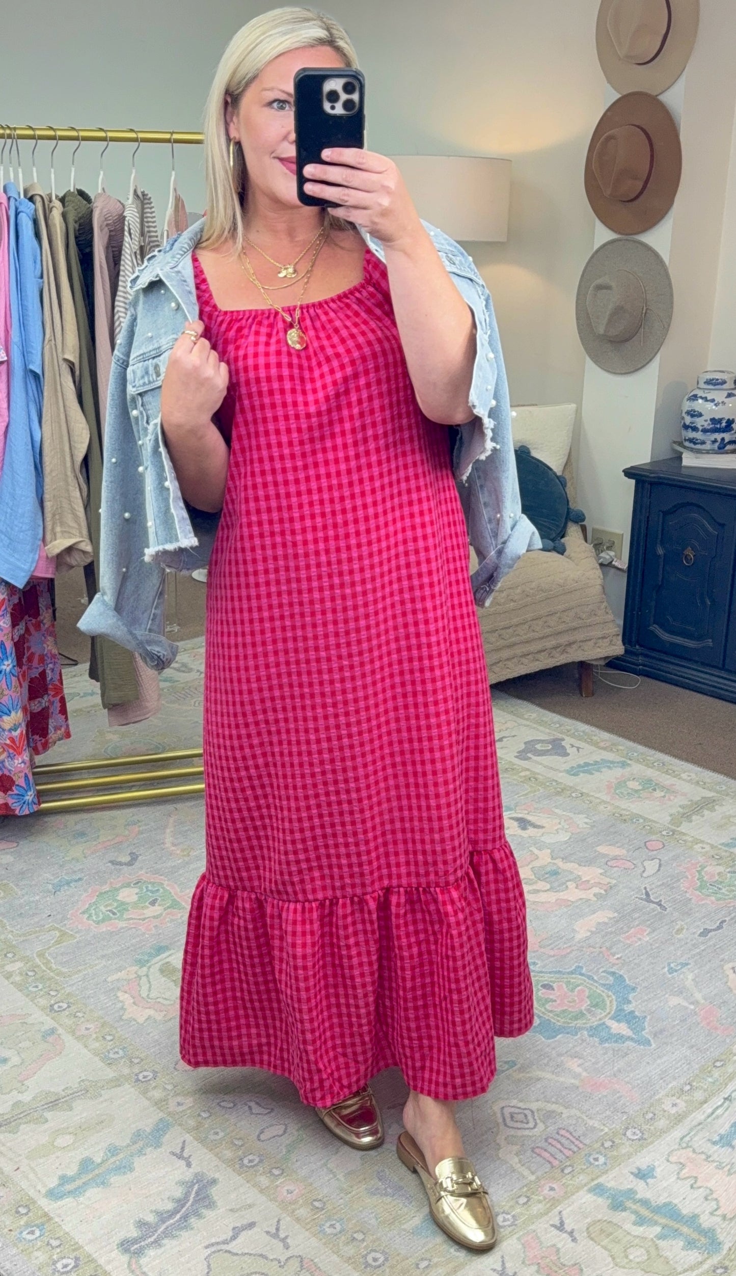 Check Yes or No Maxi Dress