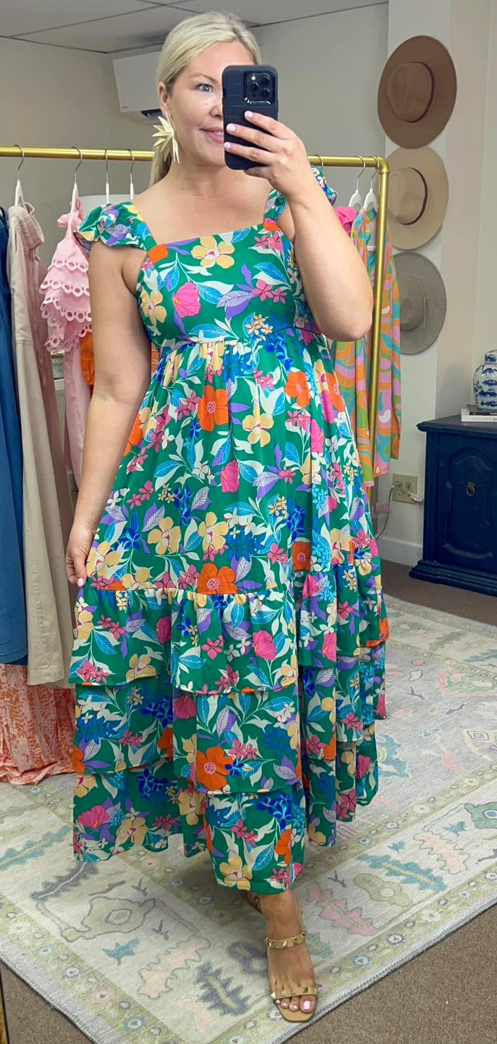 Pretty in Paradise Ruffle Maxi Dress