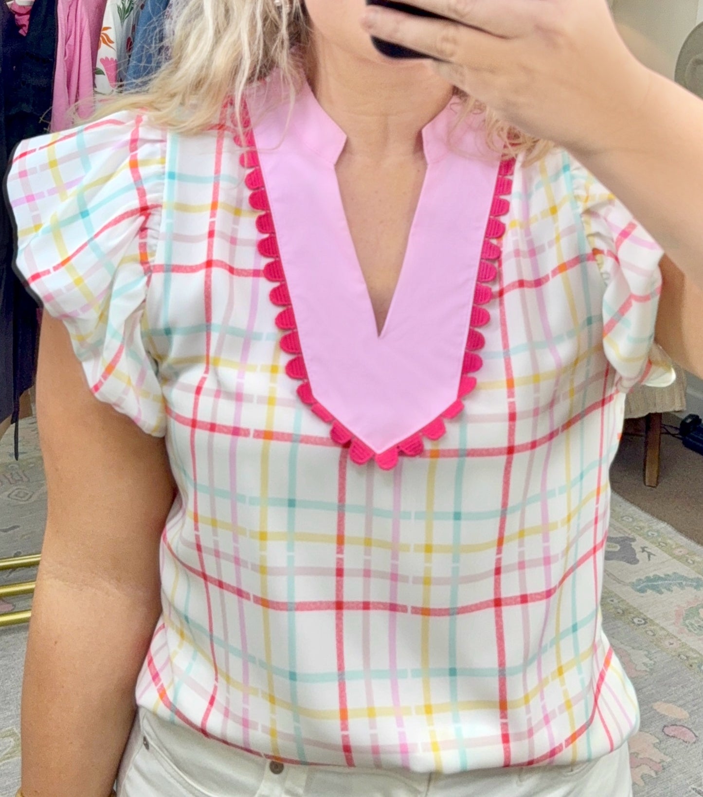 A Dash of Darling Plaid Blouse