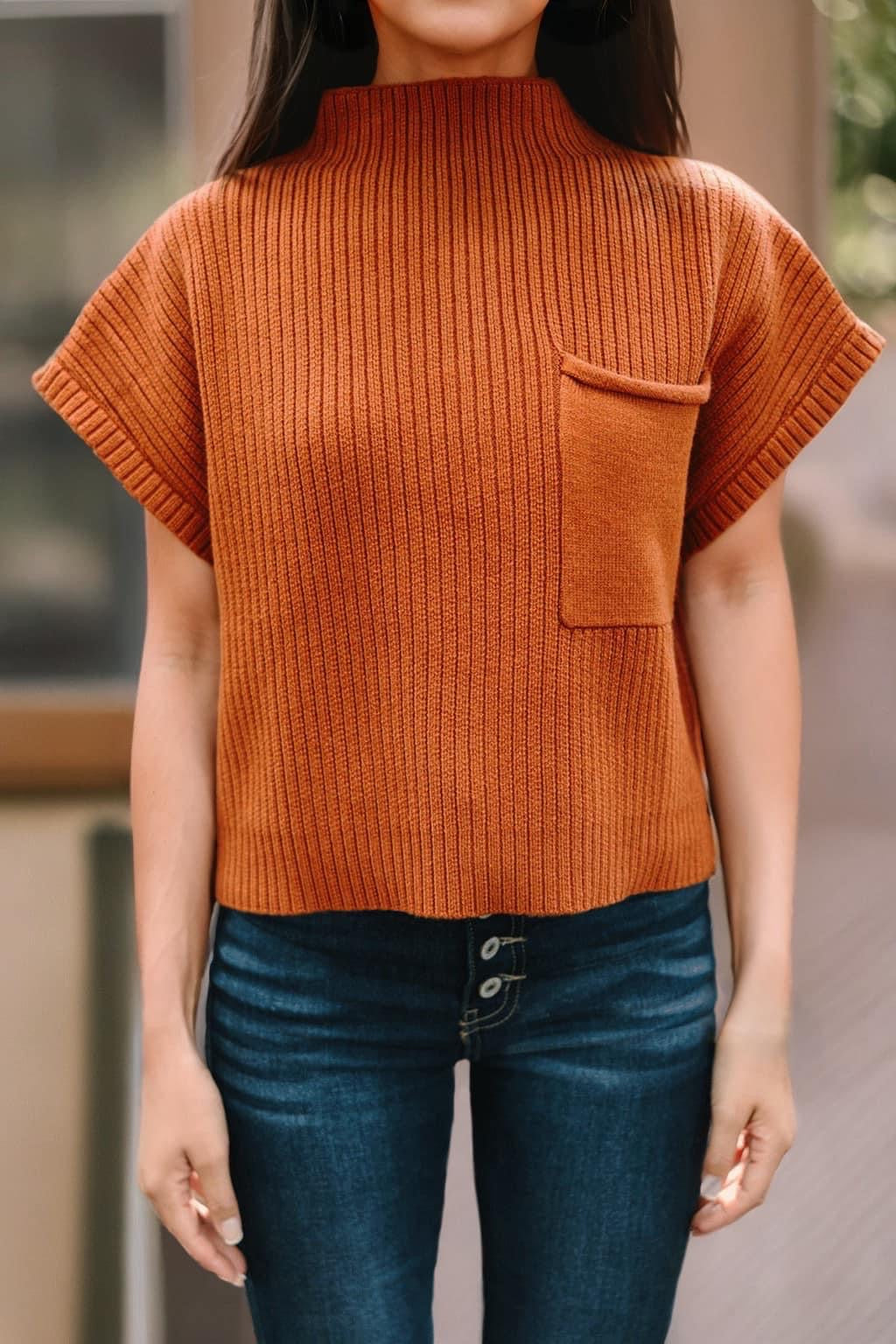 **MORE COLORS** Ribbed Short Sleeve Sweater