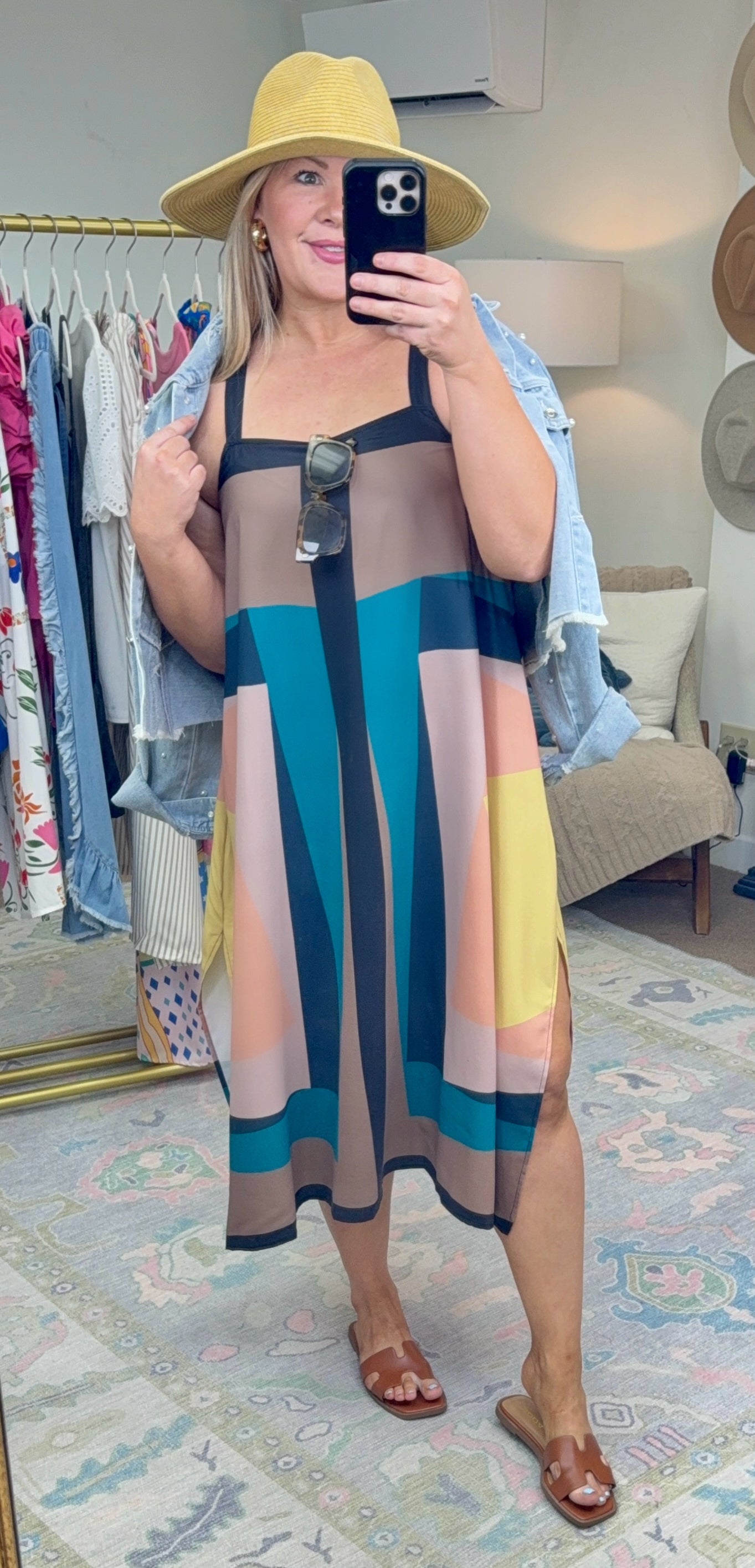 Peaceful Easy Feeling Colorblock Midi Dress