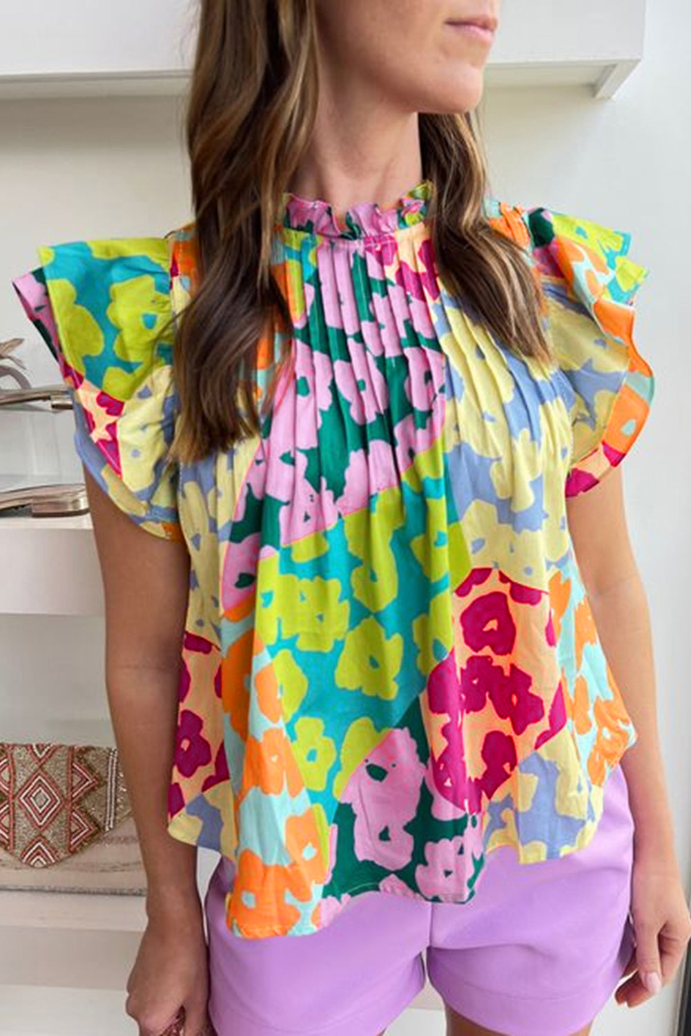 Having Fun Abstract Print Blouse