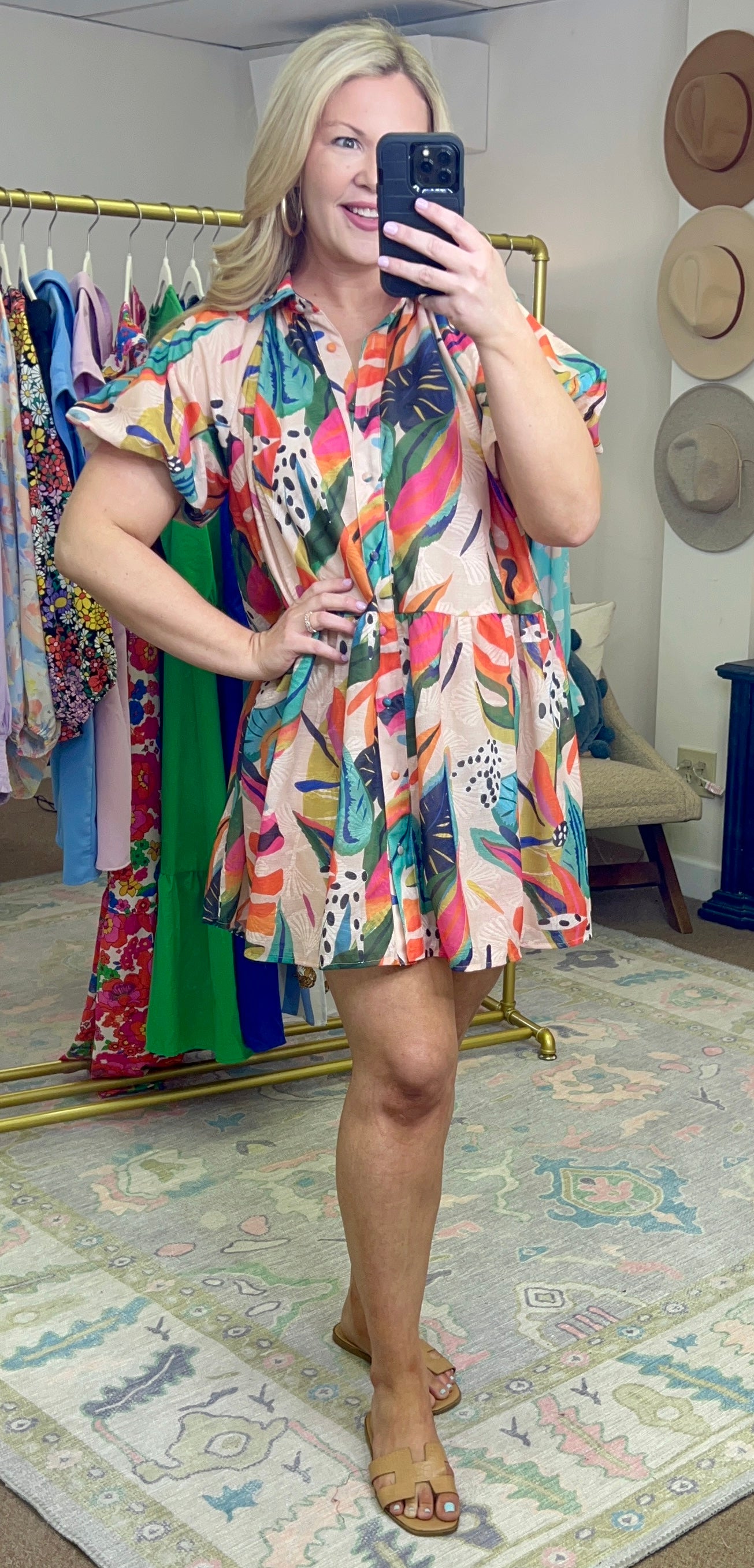 Multi Abstract Print Mini Dress