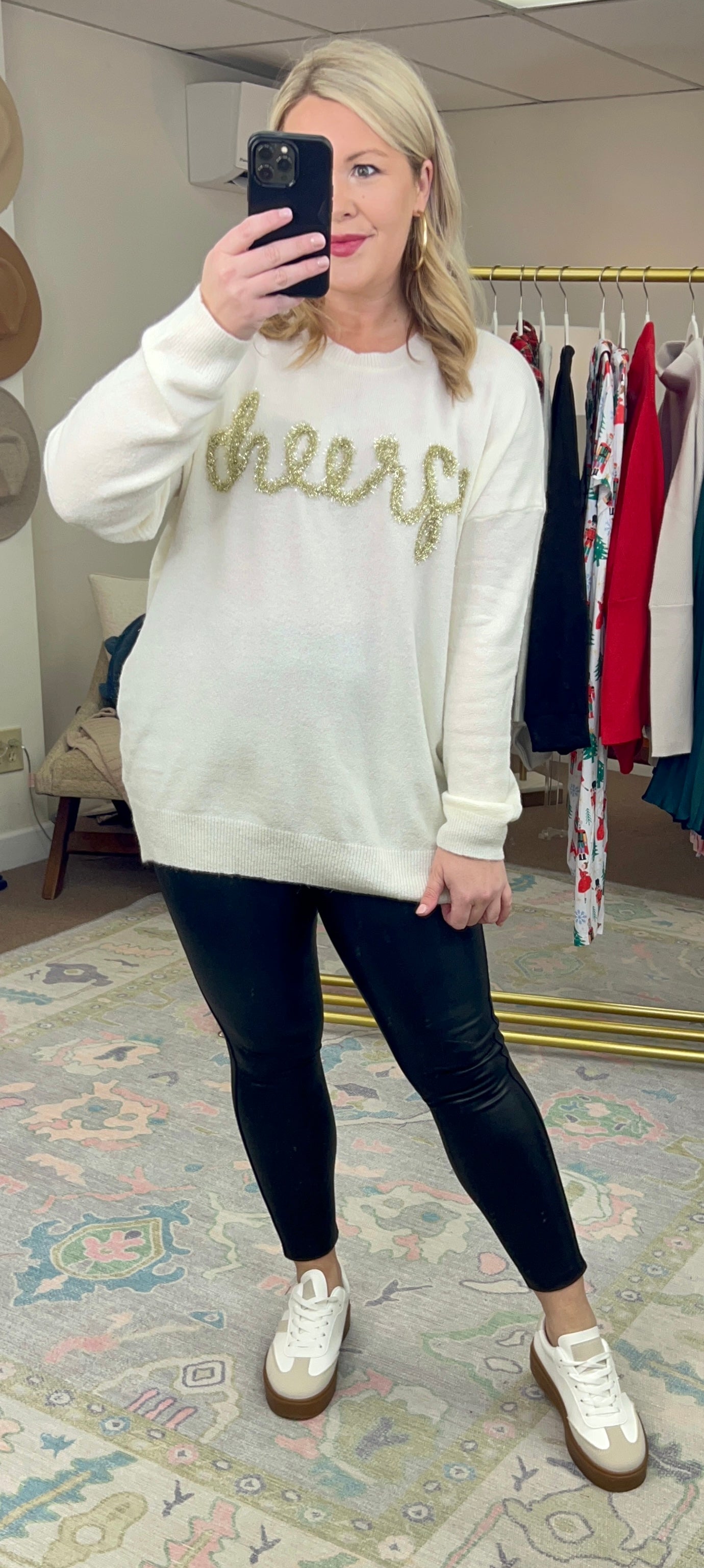 **MORE COLORS** Puff Script Cheers Sweater
