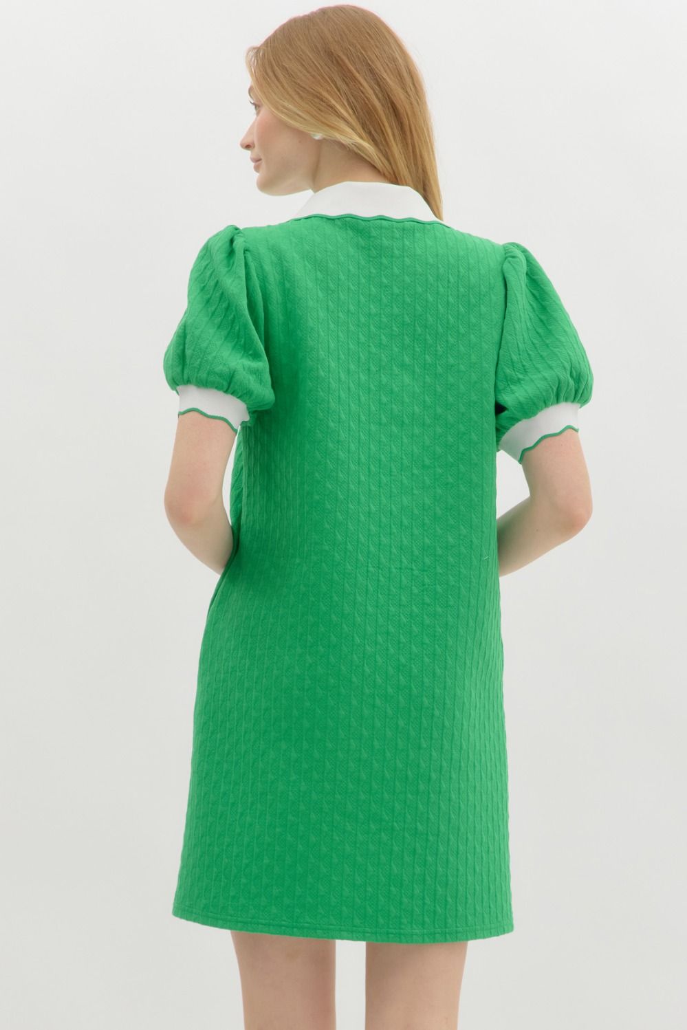 Free Time Scallop Collar Shirt Dress