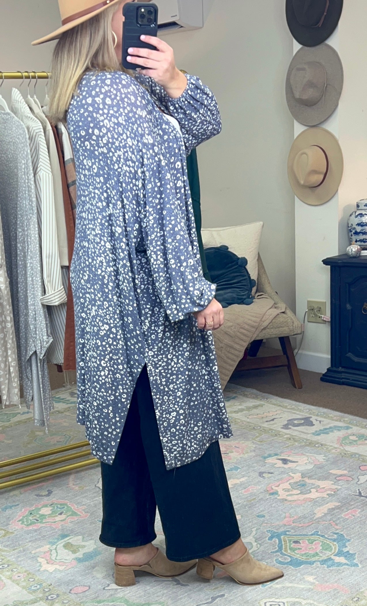 Fiercely Made Animal Print Balloon Sleeve Cardigan