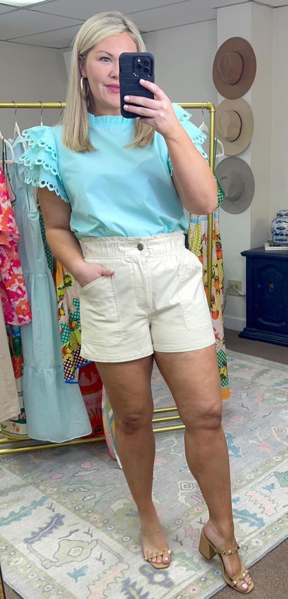 High Rise Cinch Waist Shorts