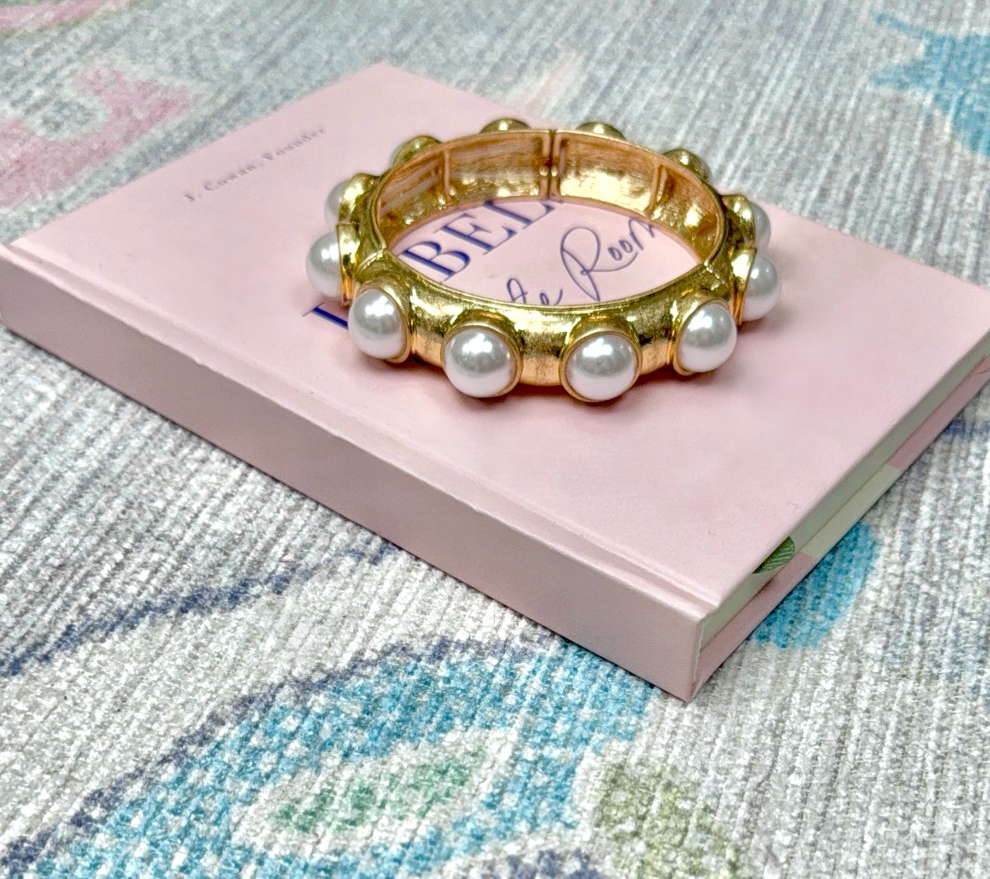✨RESTOCKED✨ Not a Moment Too Soon Gold Pearl Statement Bangle