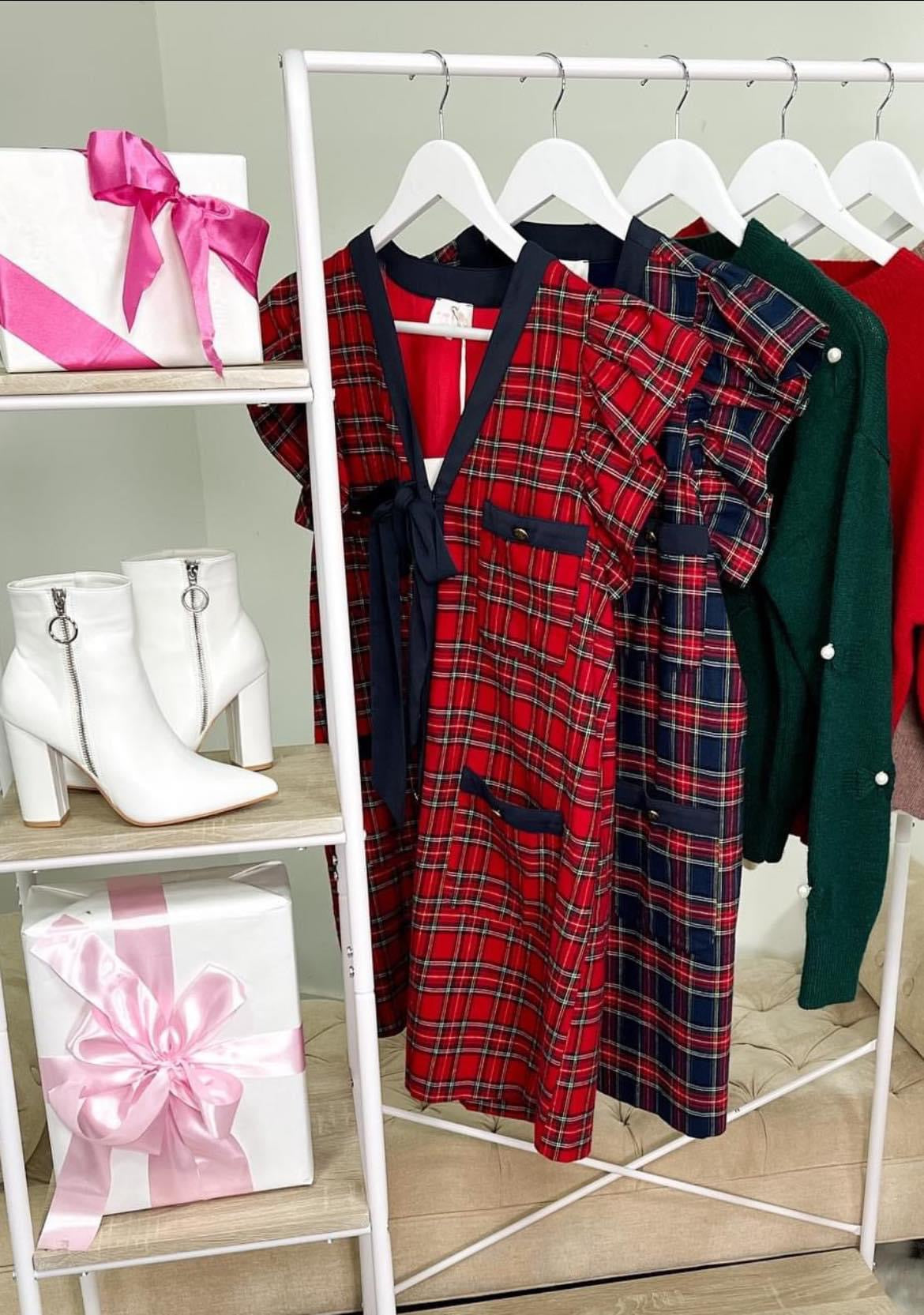 **MORE COLORS** Got It Plaid Ruffle Tartan Dress