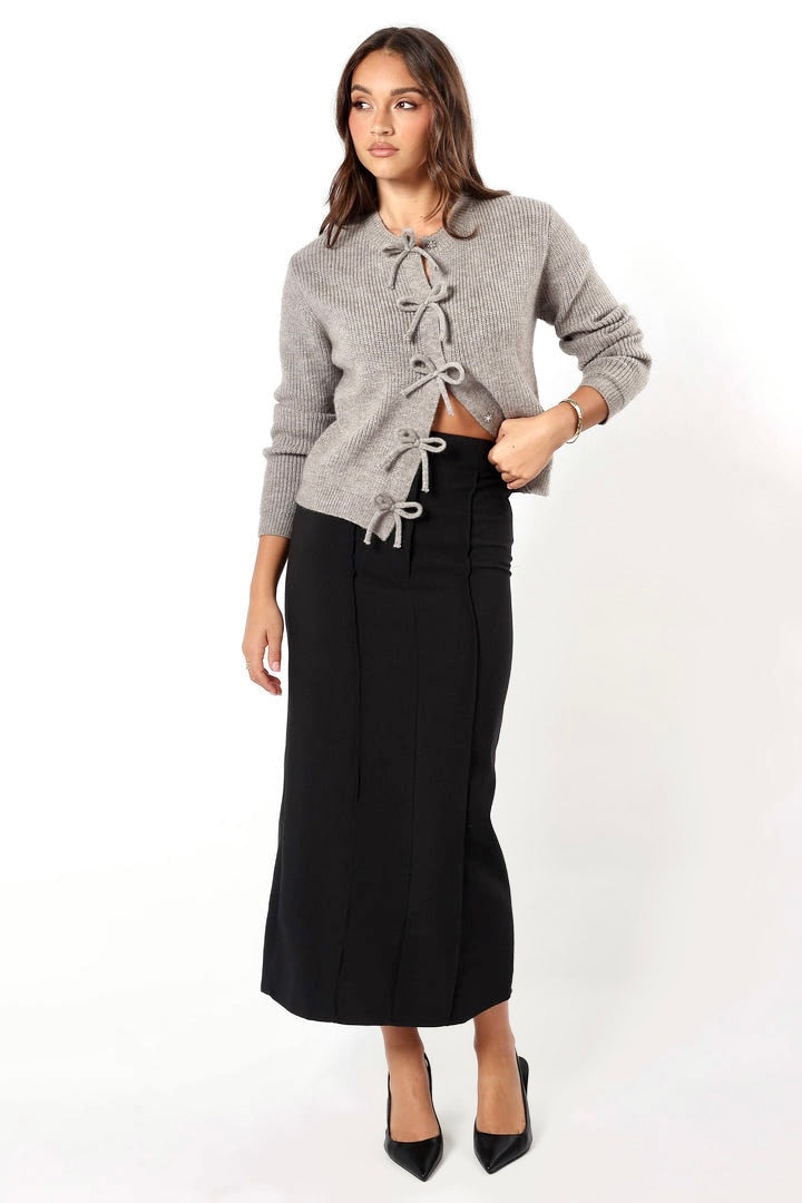 Take Note Bow Front Cardigan