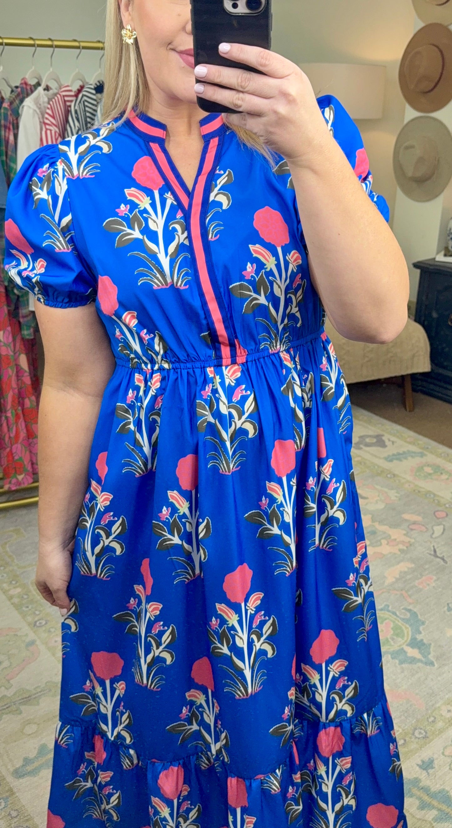 **MORE COLORS** Heart’s Content Printed Puff Sleeve Dress