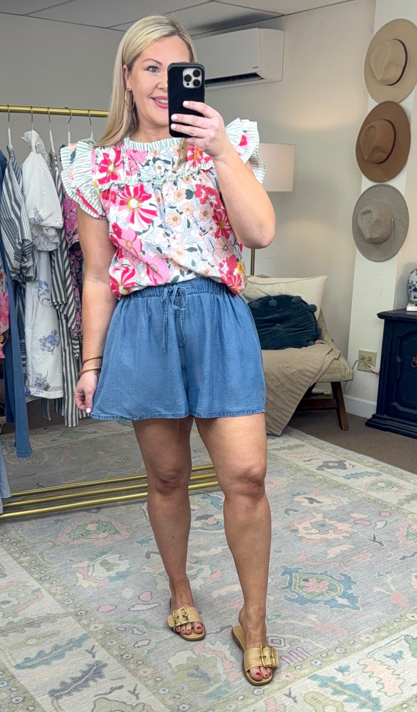 **RESTOCKED** Maybe So Wide Leg Chambray Shorts