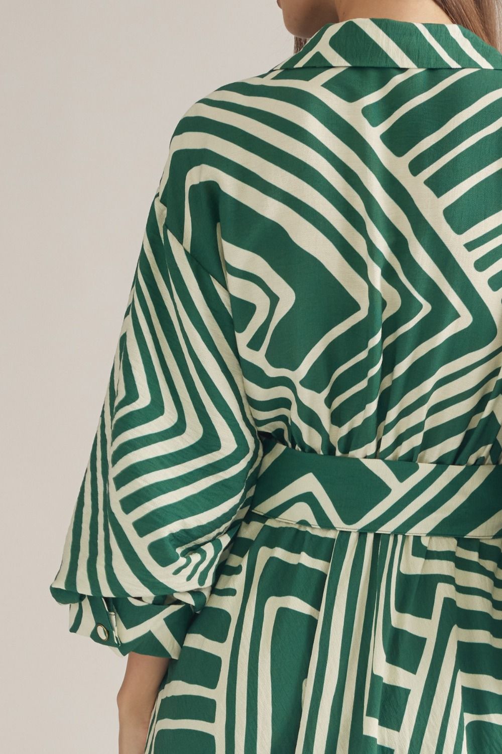 Geo & Behold Belted Midi Dress