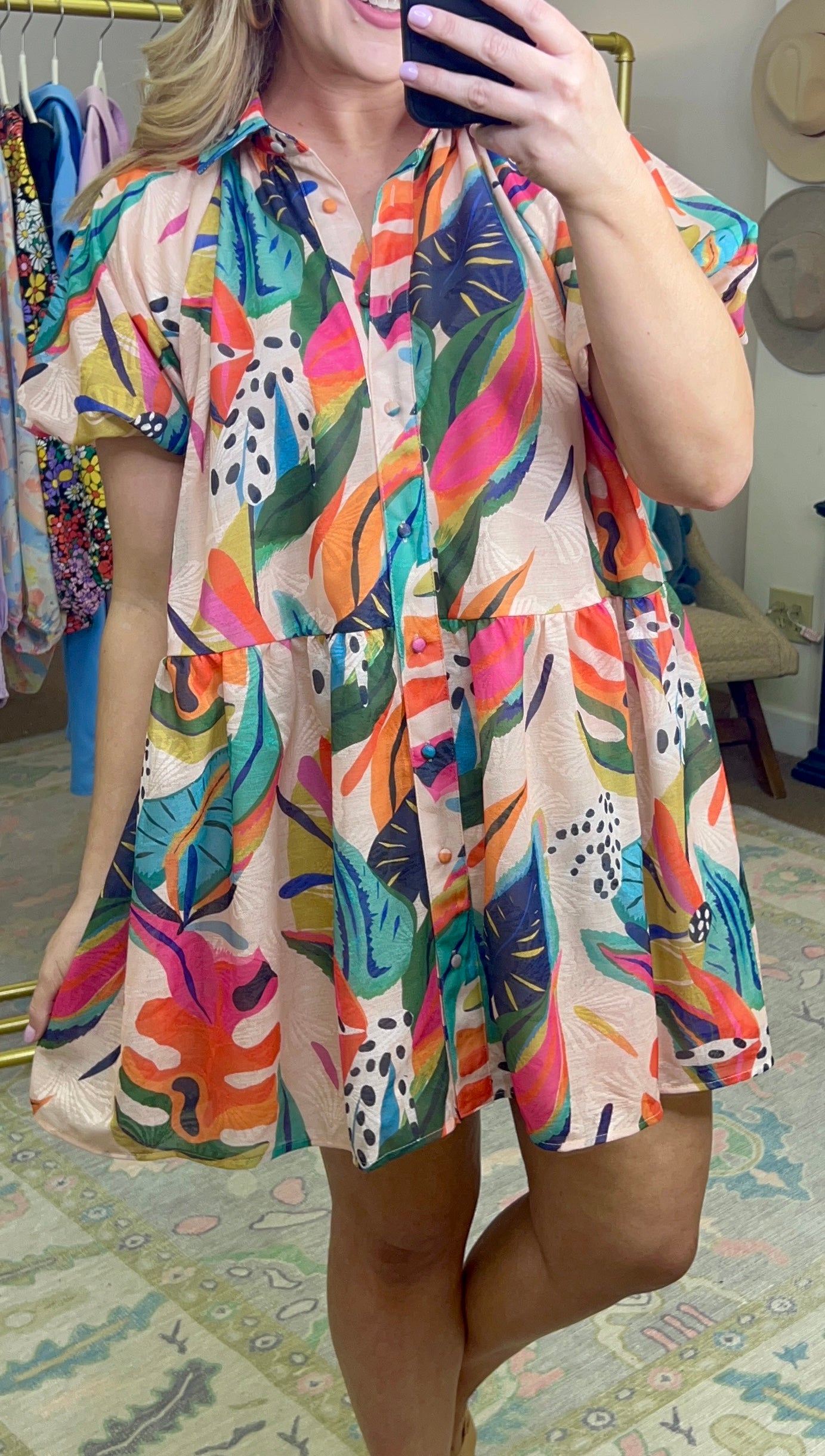 Multi Abstract Print Mini Dress