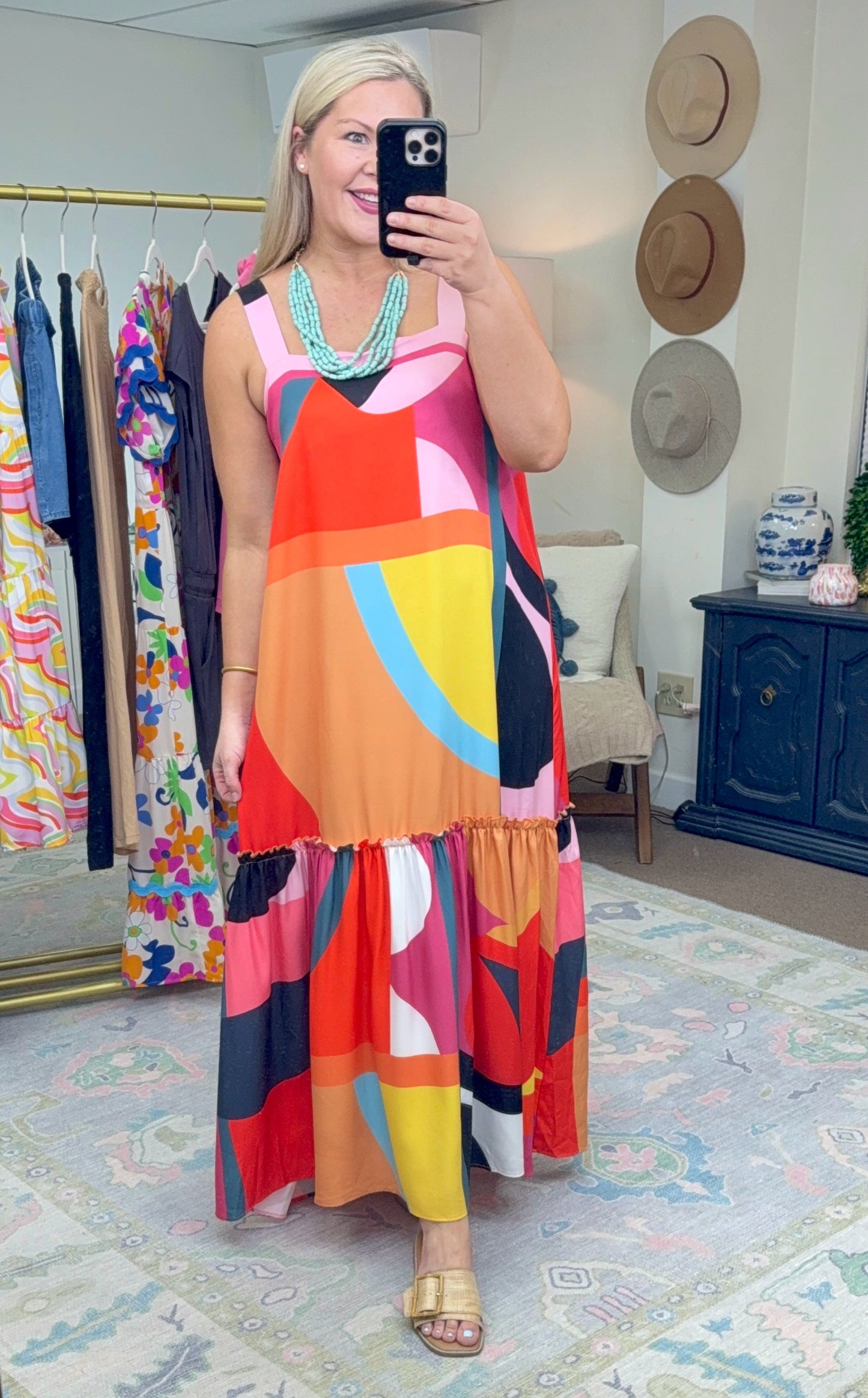 ✨RESTOCK✨ Made for Magic Color Block Ruffle Maxi Dress