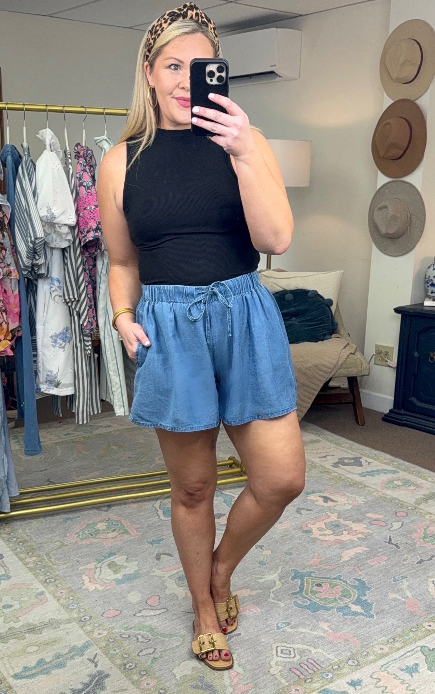 **RESTOCKED** Maybe So Wide Leg Chambray Shorts