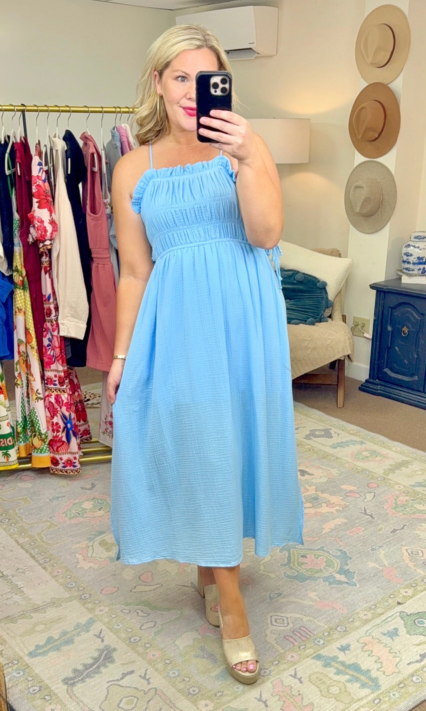 Meet Me in Santorini Azure Maxi Dress