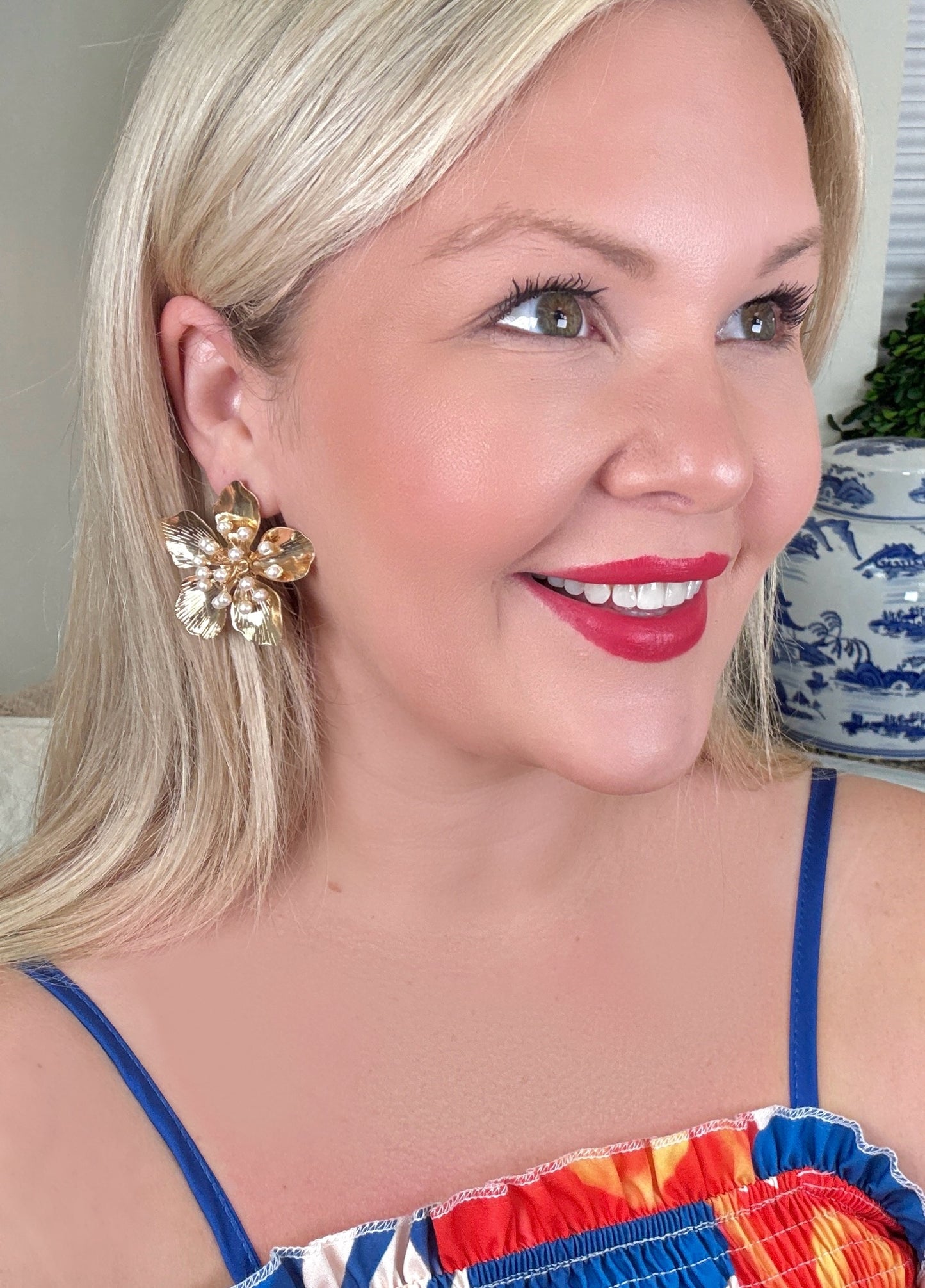 Blooming Buds Flower Pearl Earrings