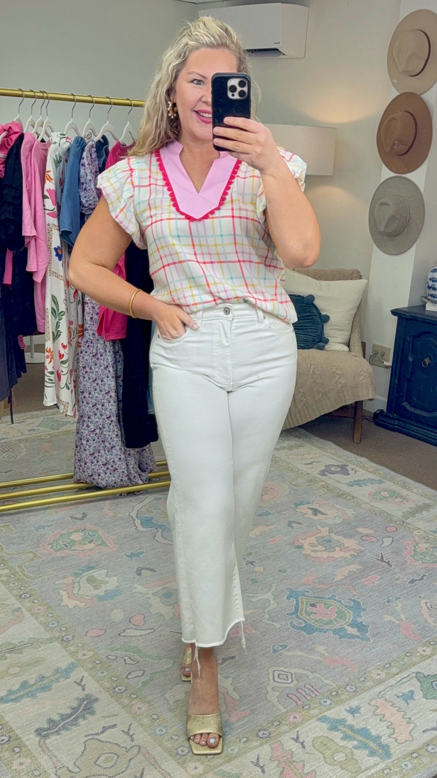 A Dash of Darling Plaid Blouse