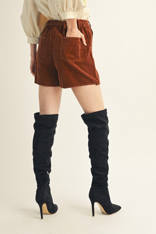 **MORE COLORS** Proper Poise Button Up Corduroy Skort