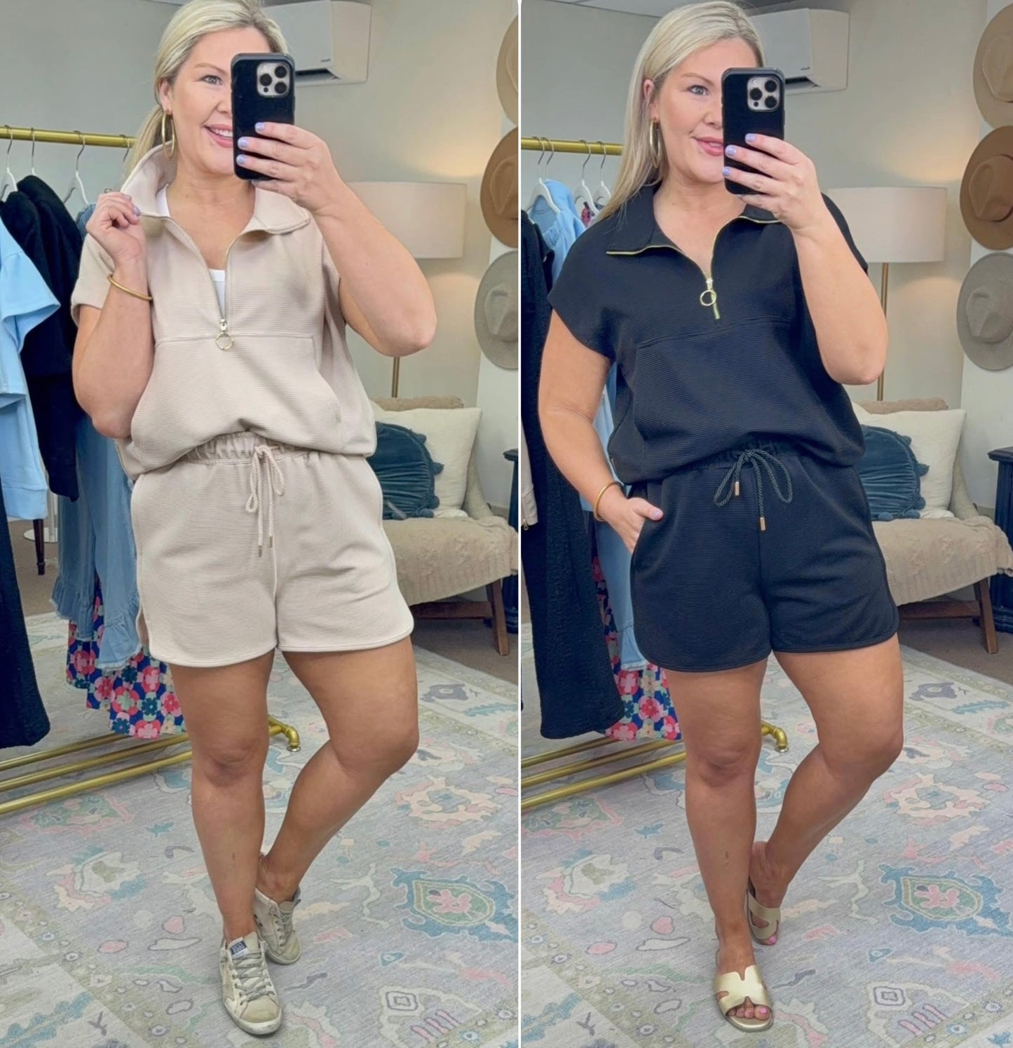 Chic Comfort Half Zip Two Piece Set