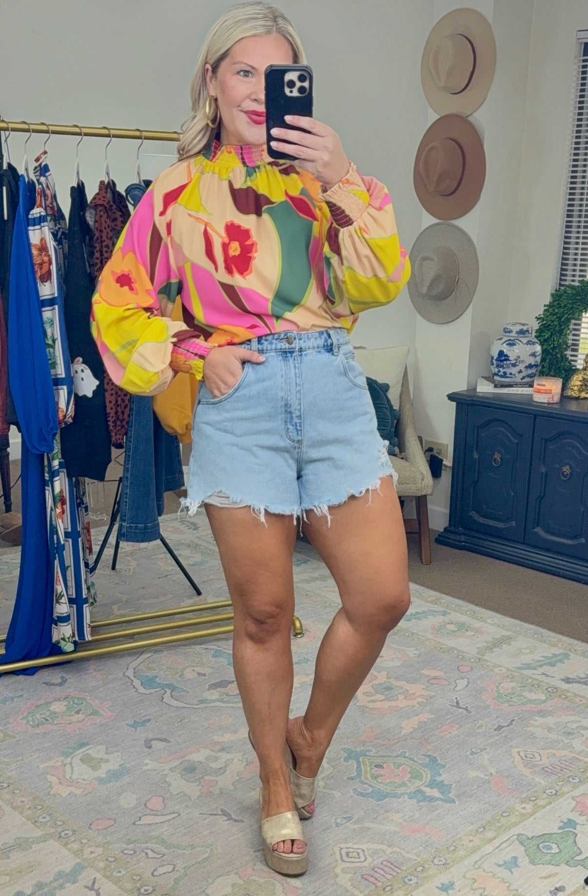 Groovy Garden Retro Print Blouse