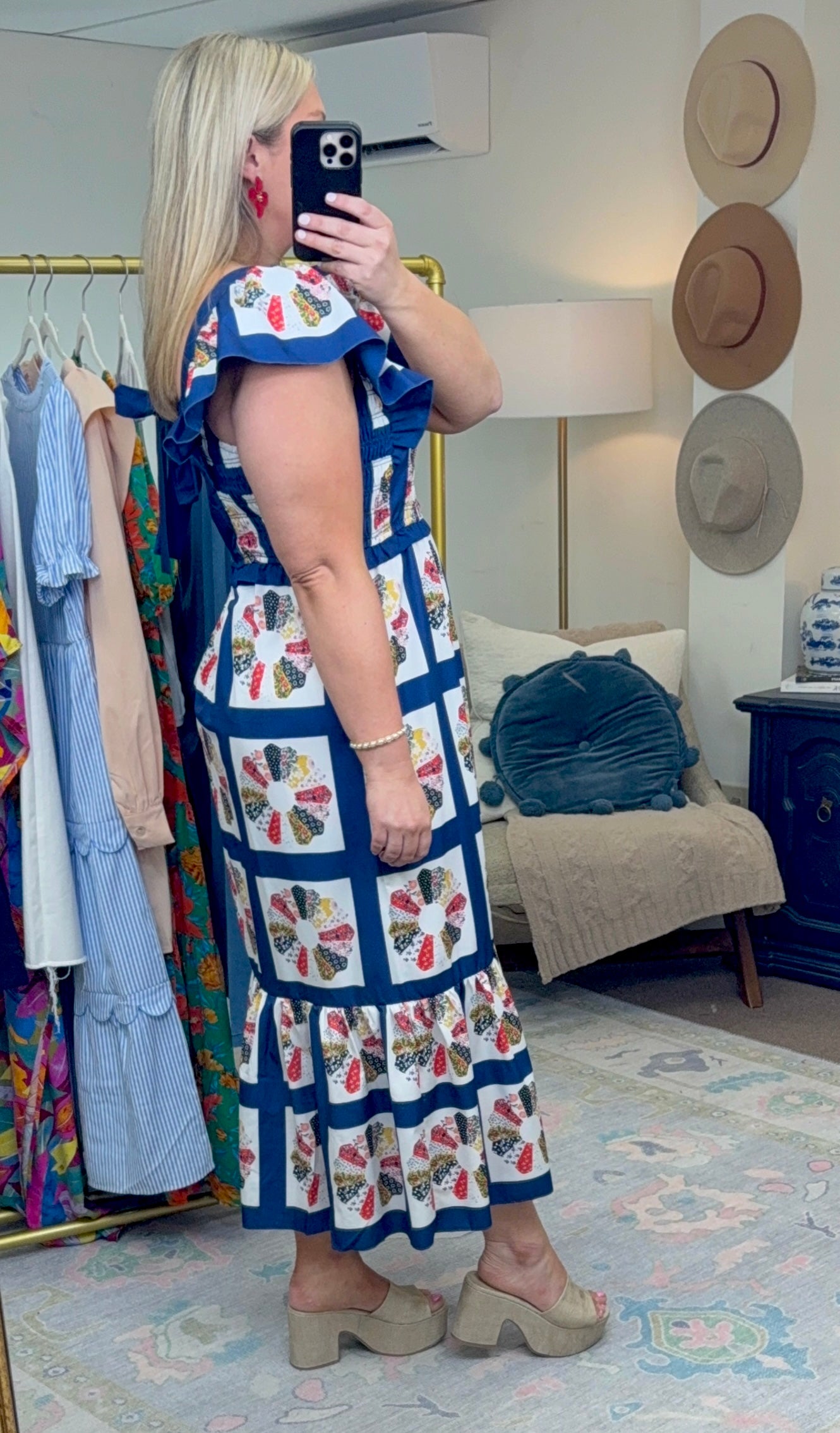 Pieces of Me Printed Flutter Sleeve Dress