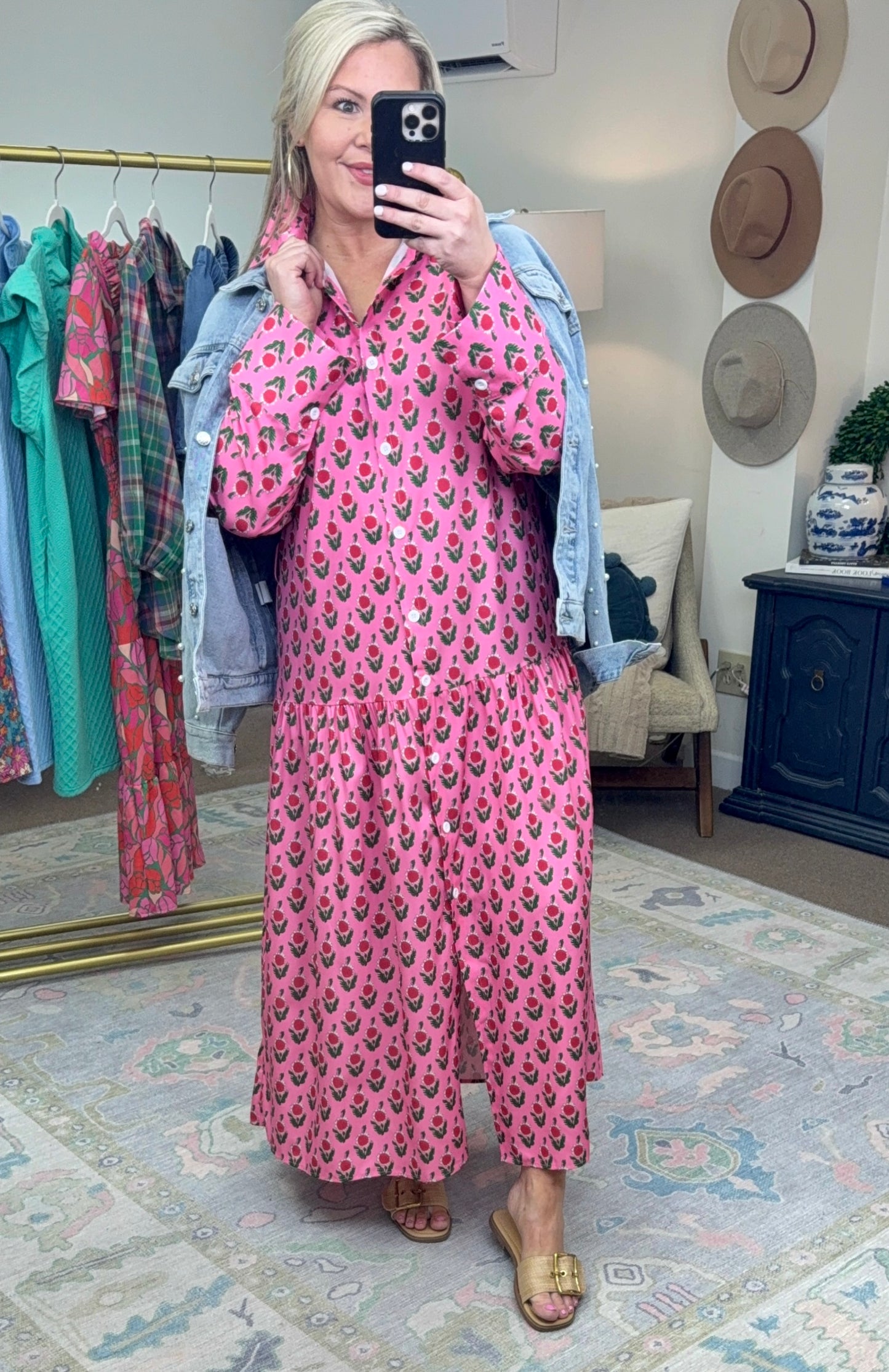 Small Town Sweetheart Pink Print Dress
