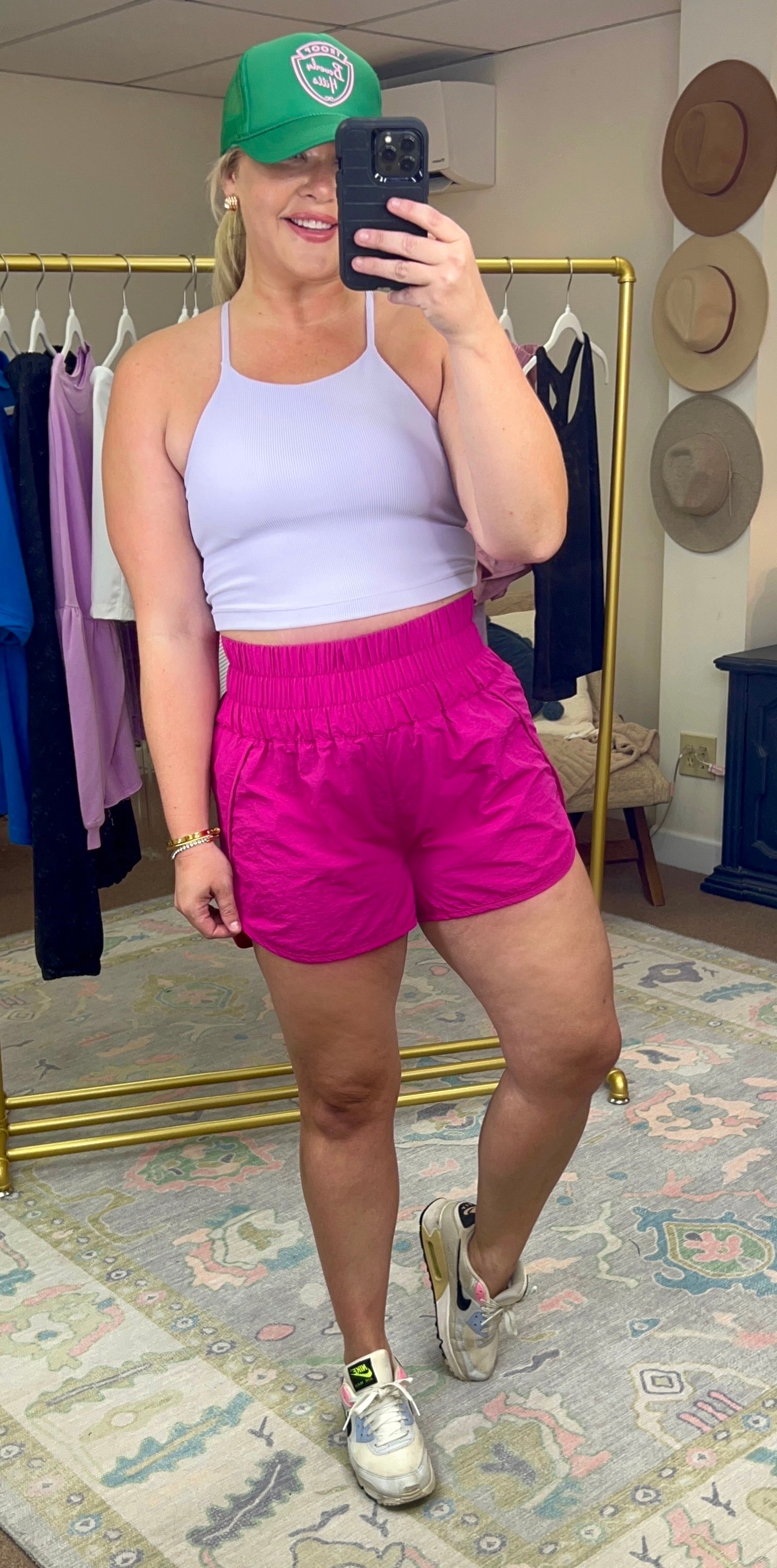 Fit And Fab Smocked Waist Athletic Shorts