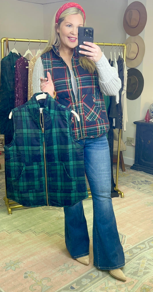 Tartan Plaid Quilted Vest