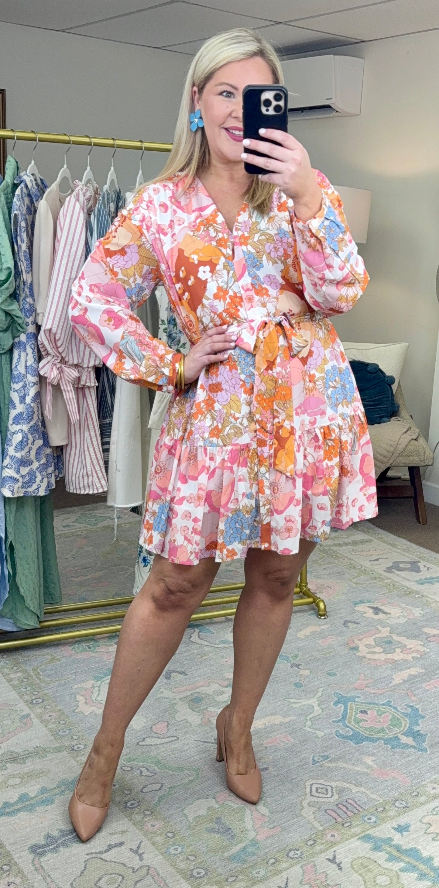 Feelin Good Feelin Fine Printed Ruffle Mini Dress