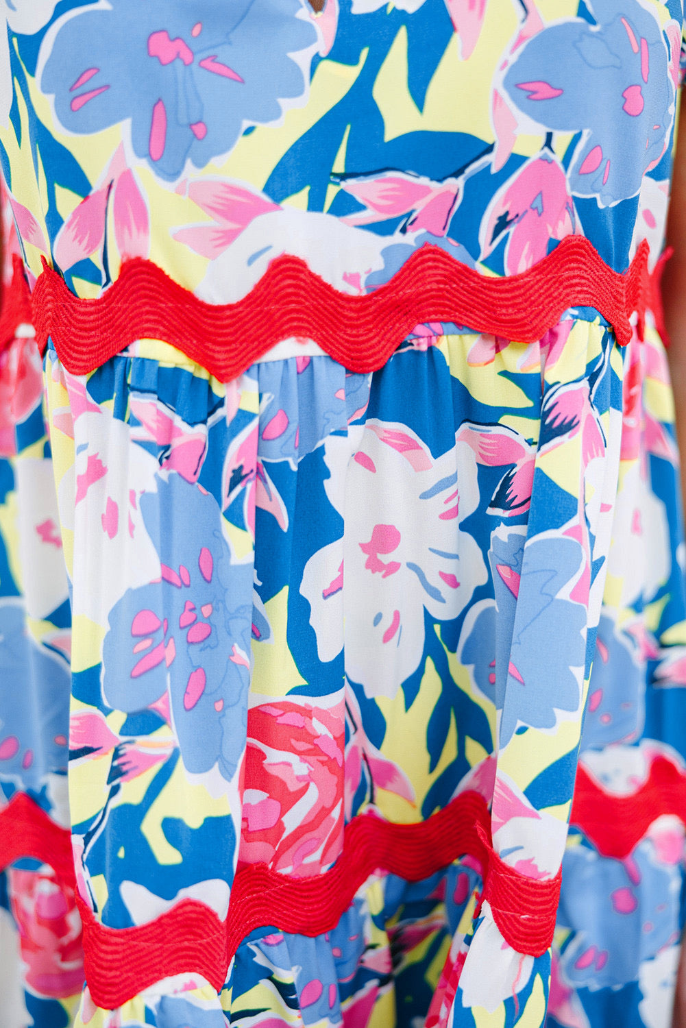 *MORE COLORS* Floral Print Ric-Rac Dress