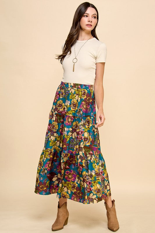 Fleur Real Tiered Maxi Skirt