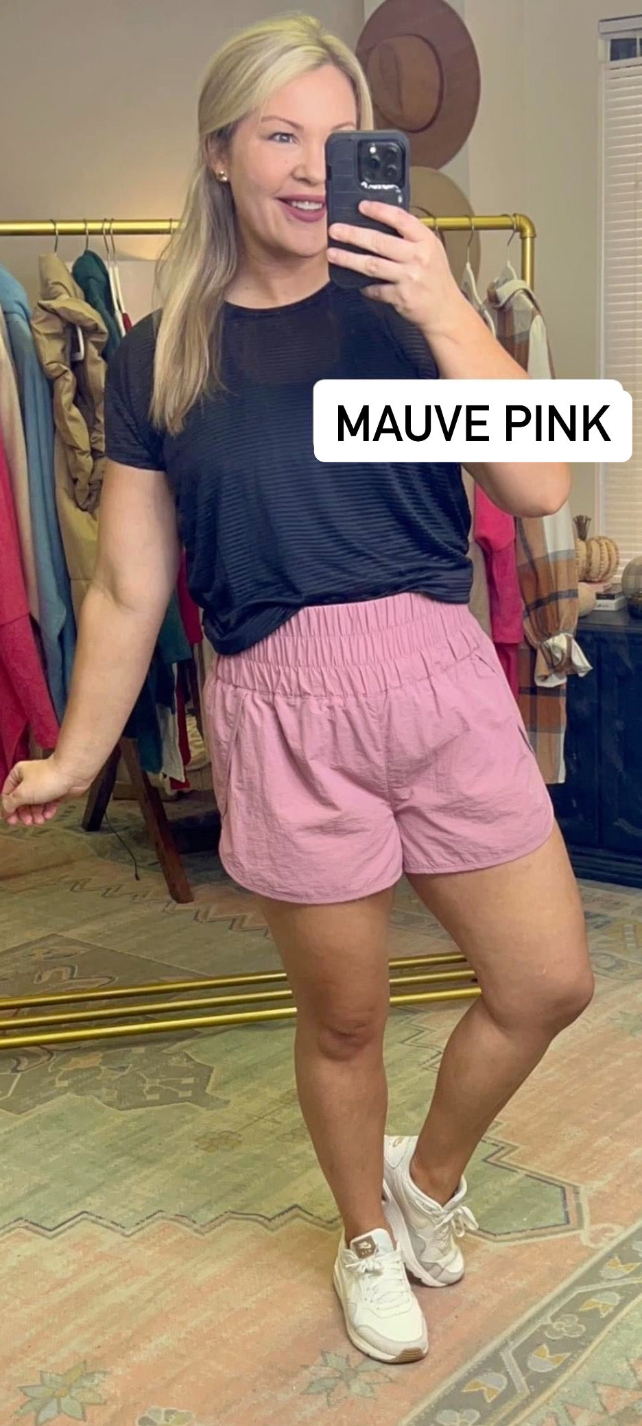Fit And Fab Smocked Waist Athletic Shorts