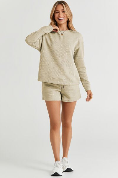 **MORE COLORS** Long Sleeve Textured Two Piece Lounge Set