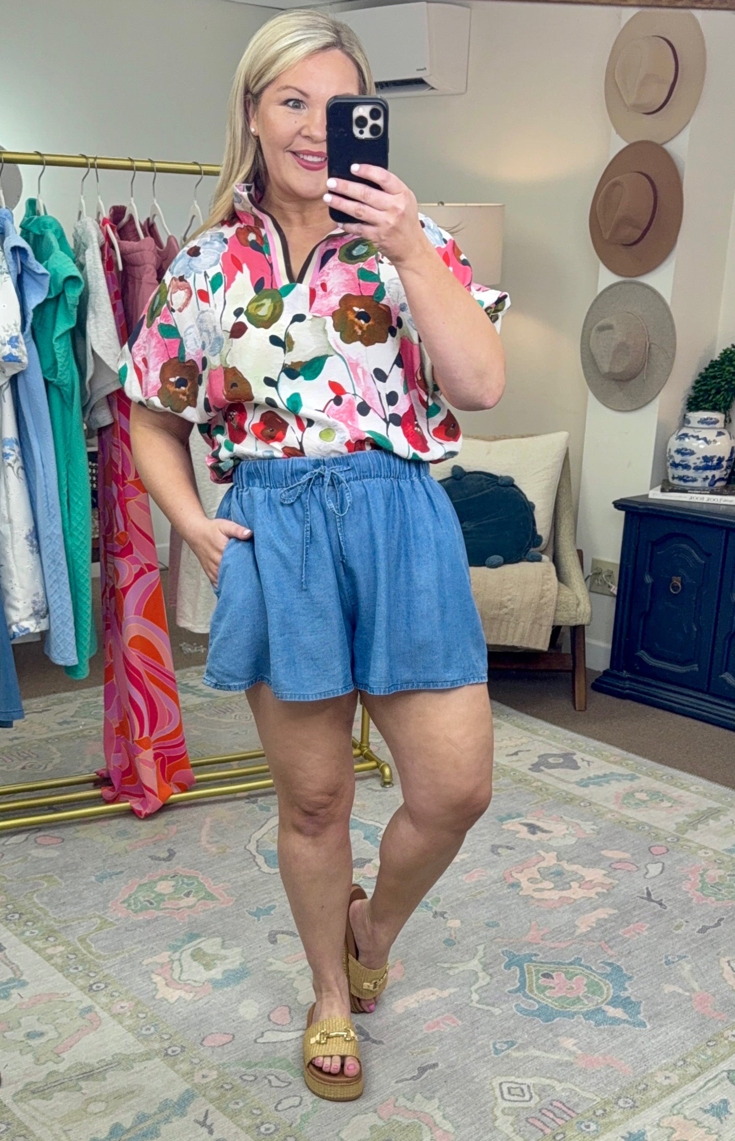Daydreamer Watercolor Print Blouse