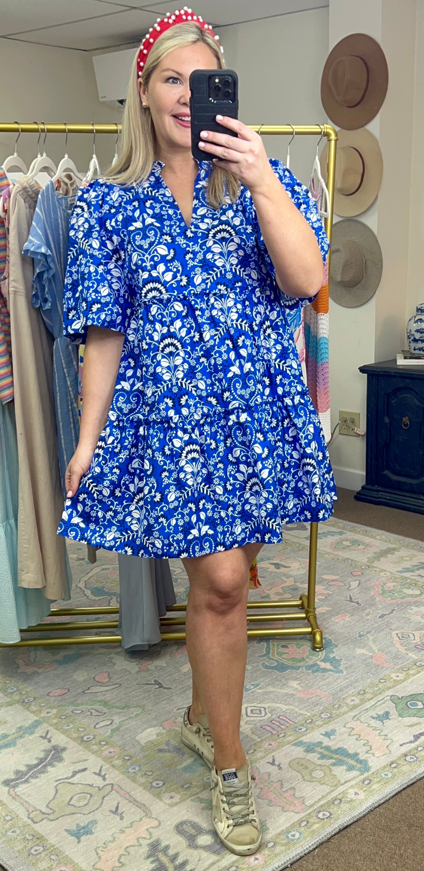 Lulu Floral Split Neck Dress