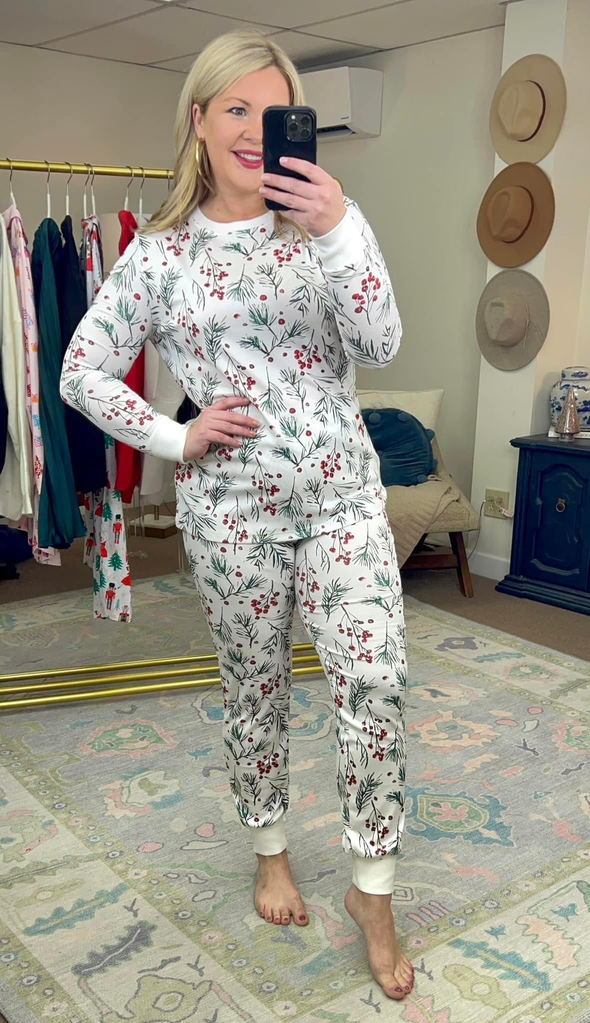 Happy Holly-Days Printed Pajama Set